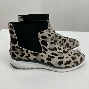 Cole Haan Waterproof Chelsea Zerogrand Slip On Animal Sneaker Boots Womens 7.5